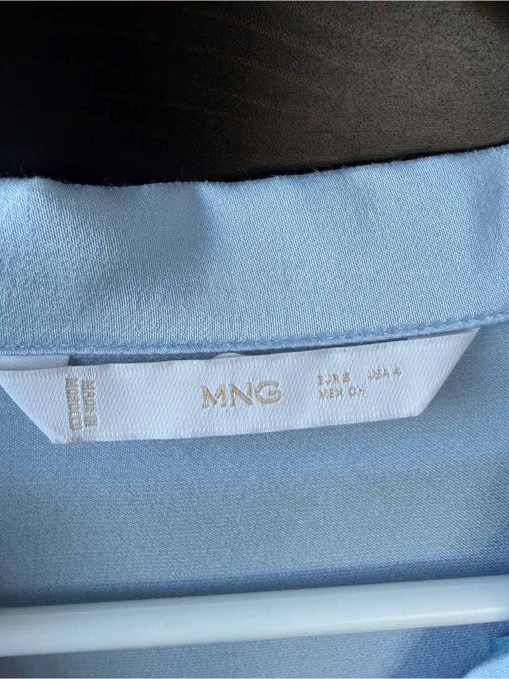 Mango Light Blue Button-Front Blouse - Picture 2 of 3